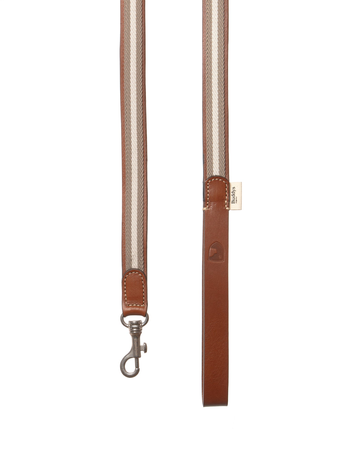 Baseball Leather Dog Lead Grey