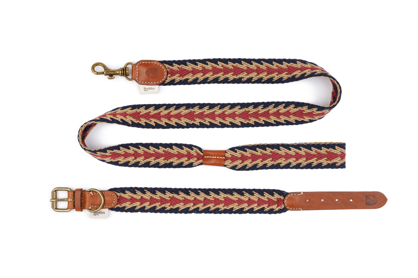 Peruvian Arrow Cotton Dog Lead Blue