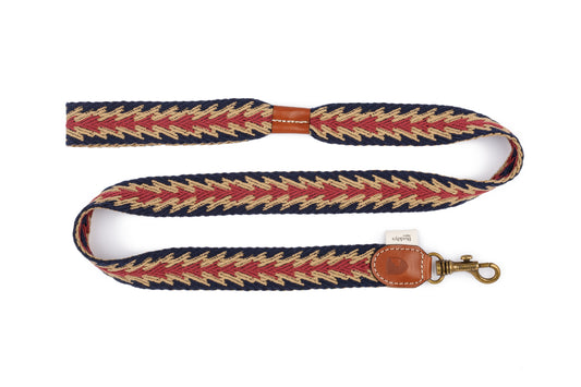 Peruvian Arrow Cotton Dog Lead Blue