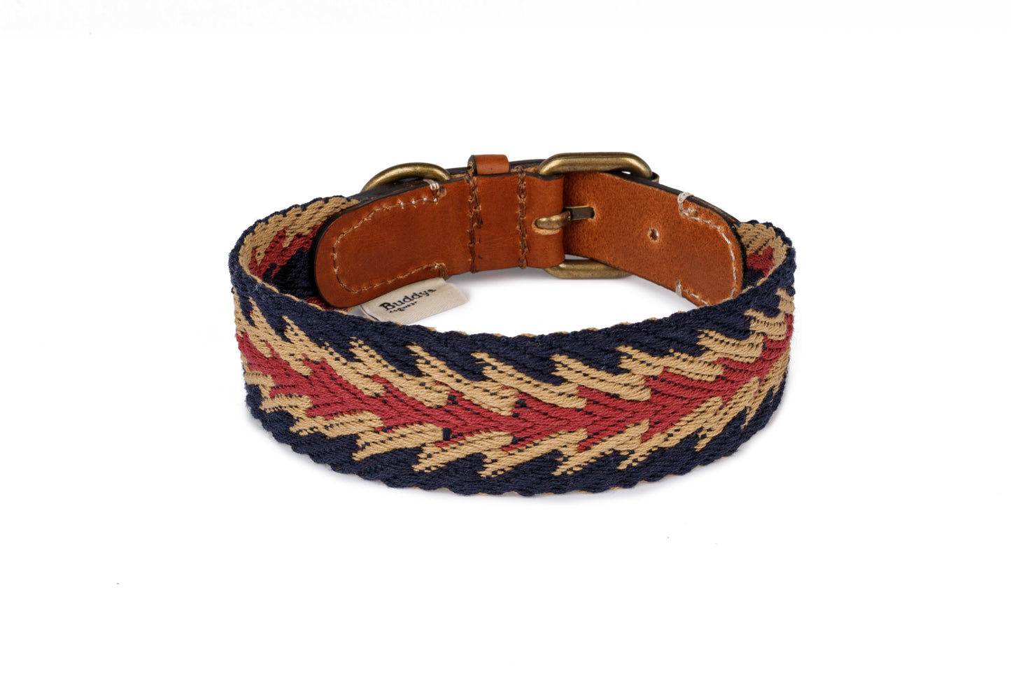 Peruvian Arrow Cotton Dog Collar Blue