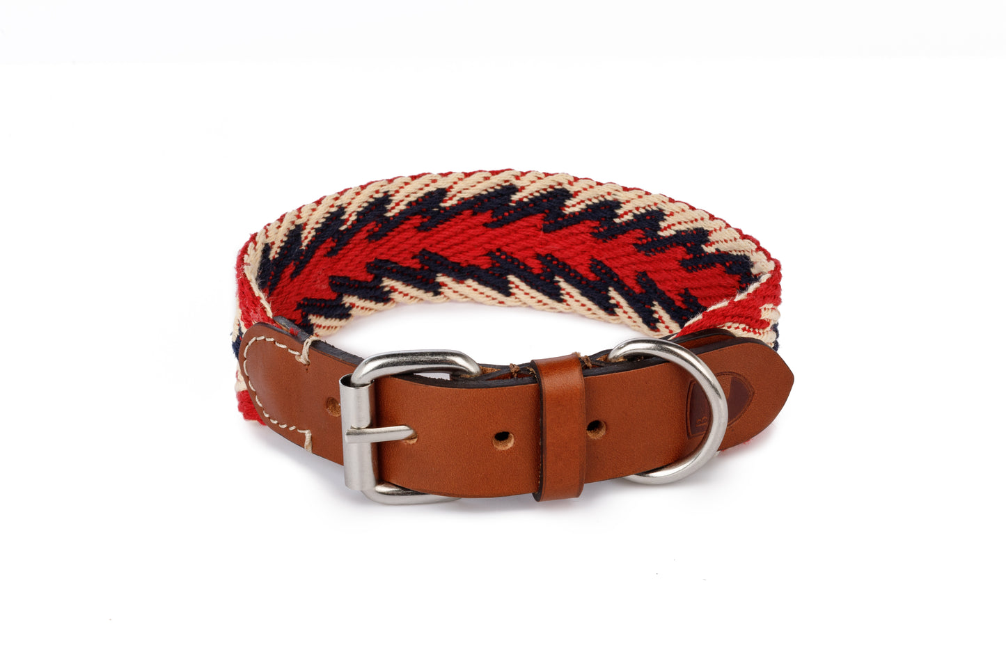 Peruvian Arrow Cotton Dog Collar Red