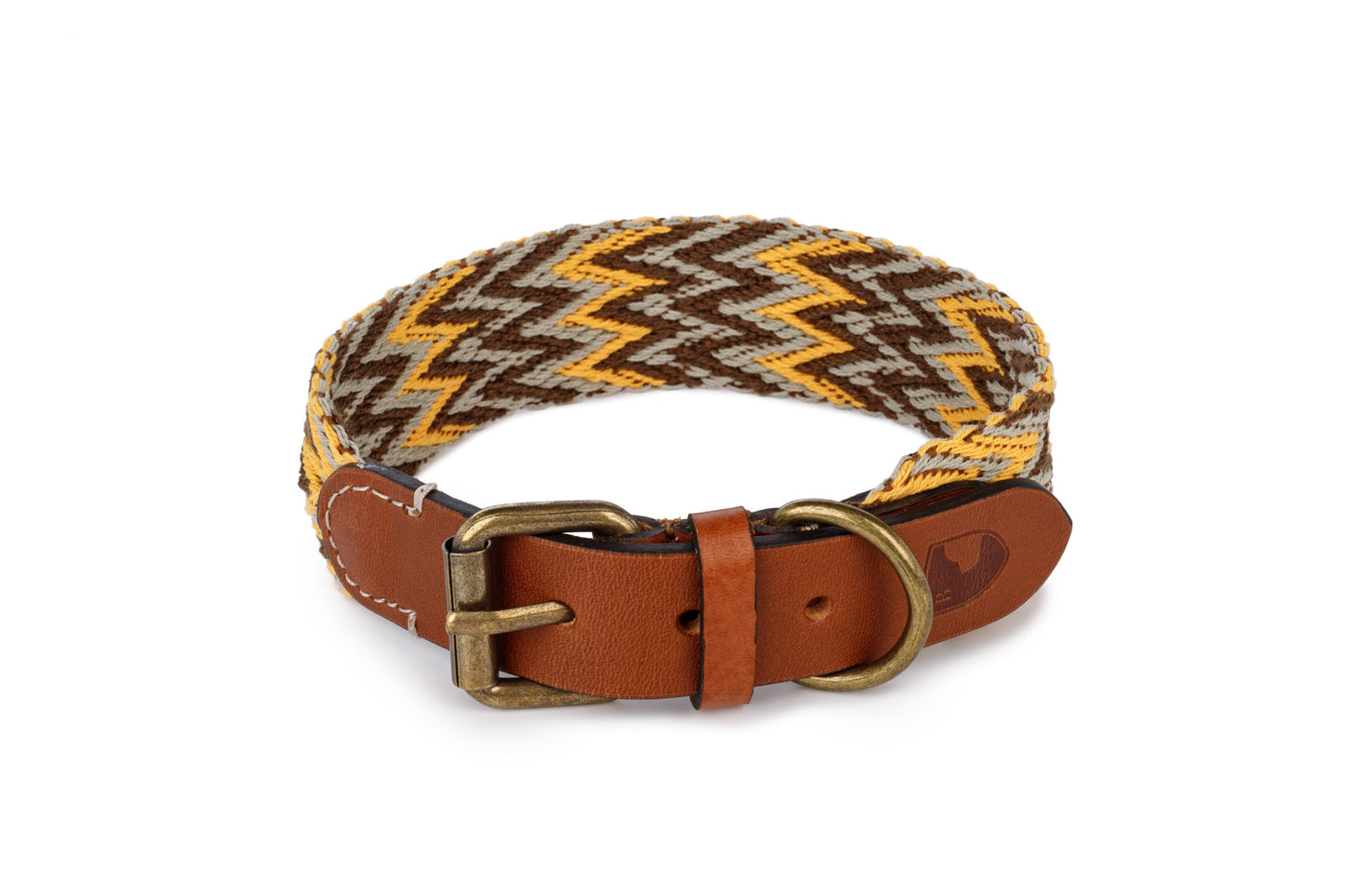 Peruvian Cotton Dog Collar Gold