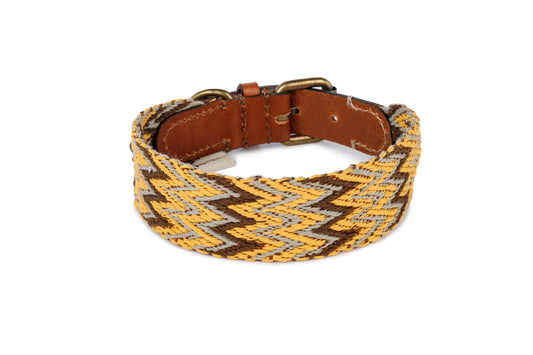 Peruvian Cotton Dog Collar Gold