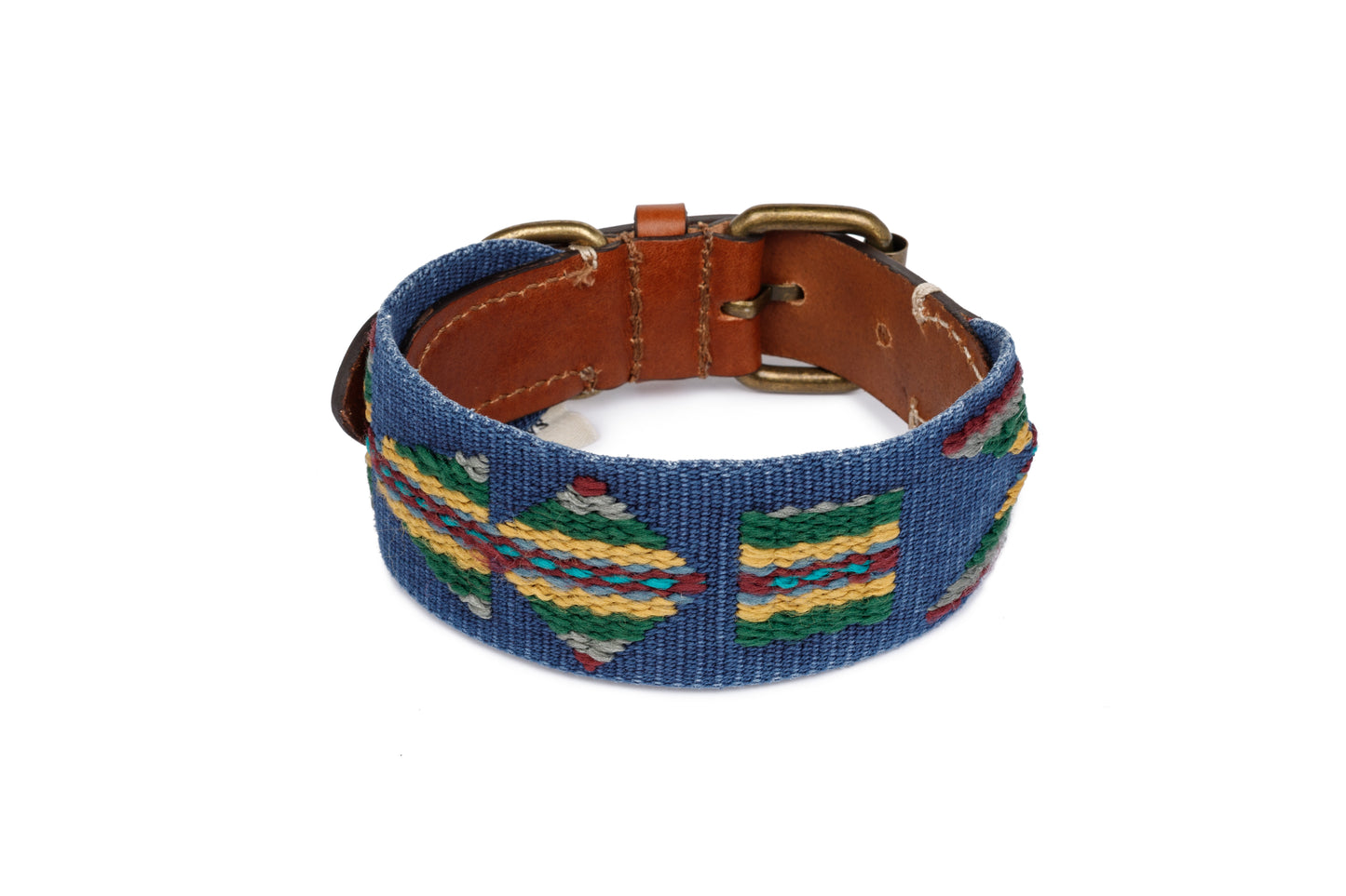 Etna Cotton Dog Collar Blue