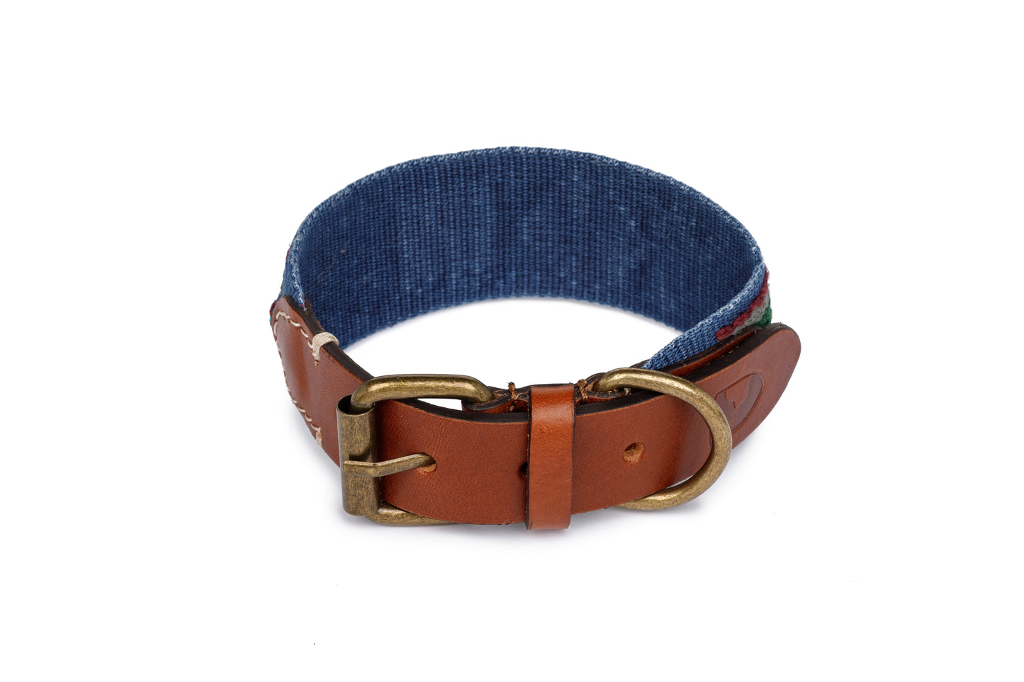 Etna Cotton Dog Collar Blue