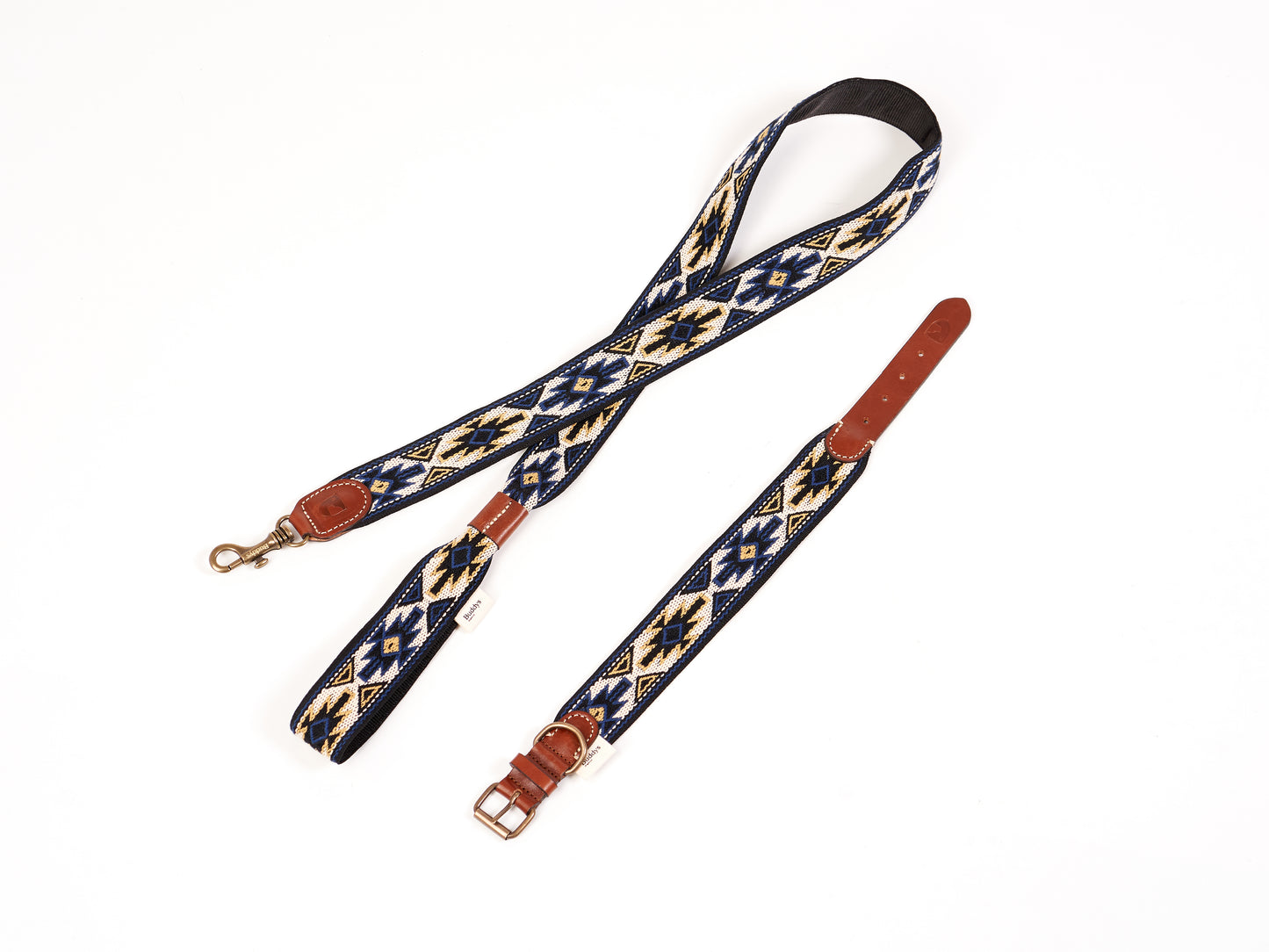 Peyote Canvas Dog Collar Blue