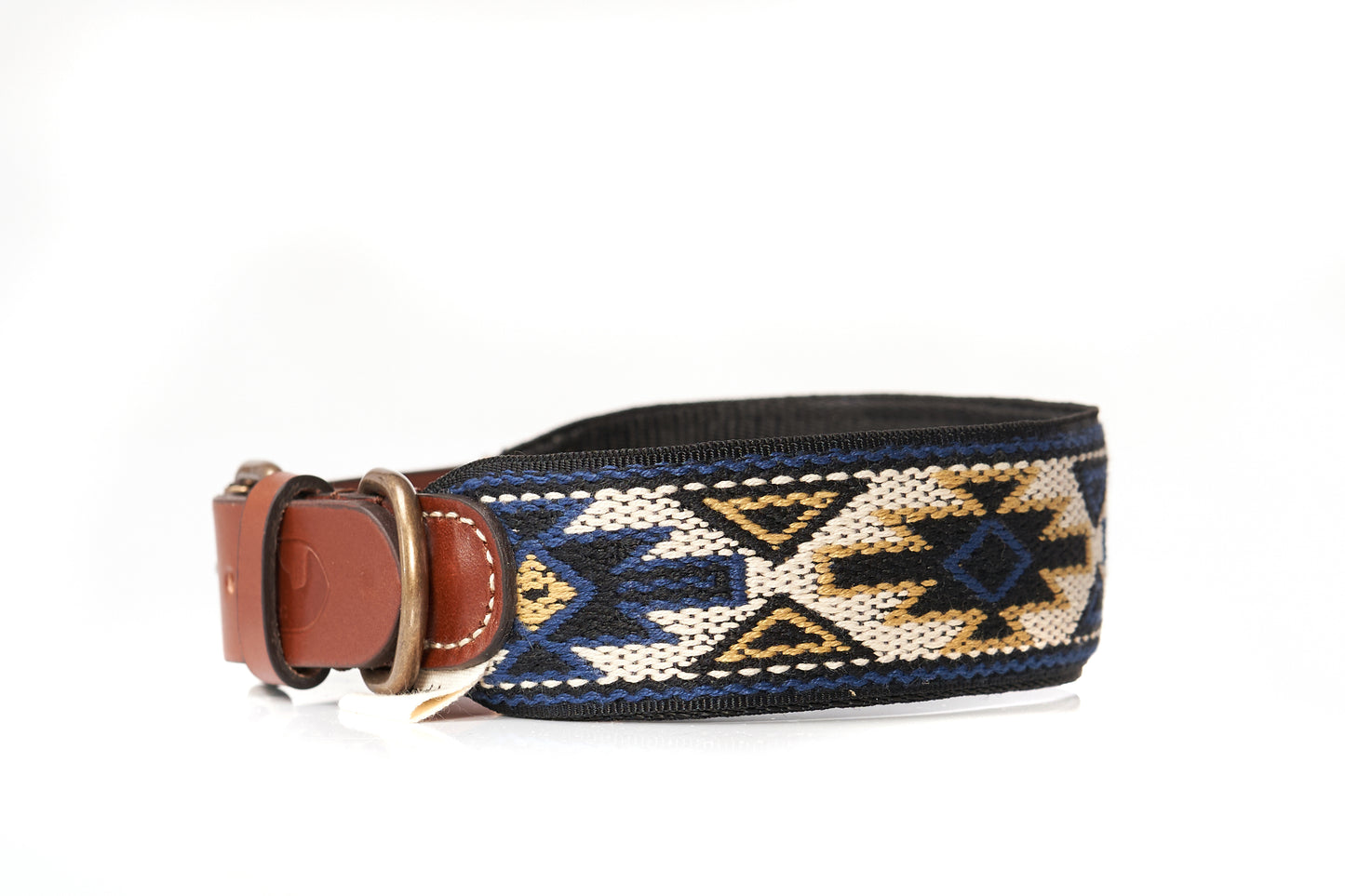 Peyote Canvas Dog Collar Blue