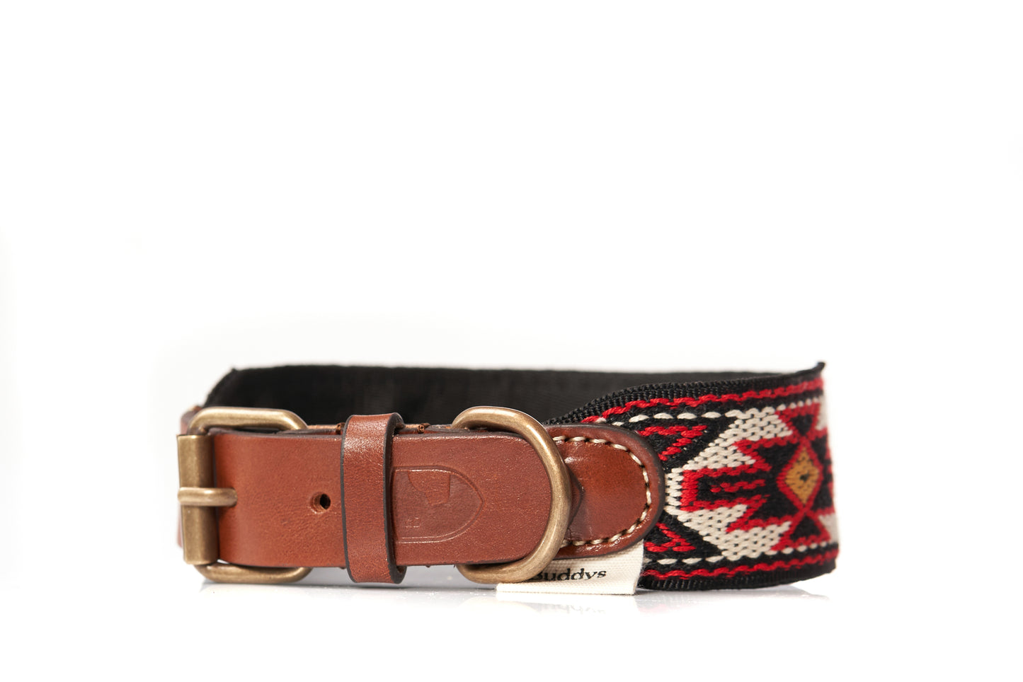 Peyote Canvas Dog Collar Red