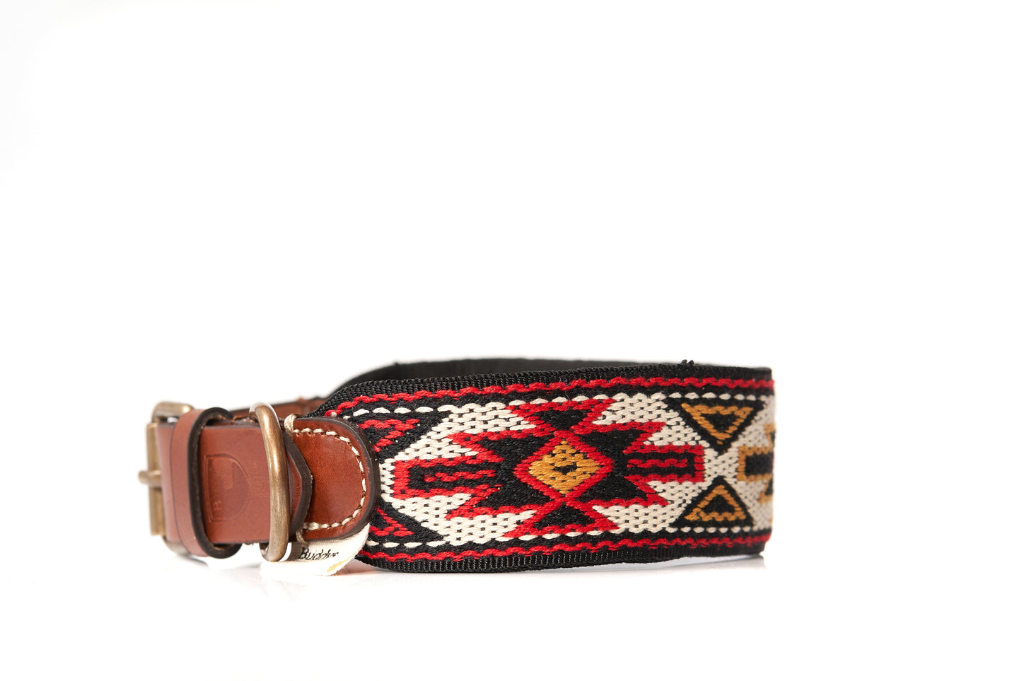 Peyote Canvas Dog Collar Red