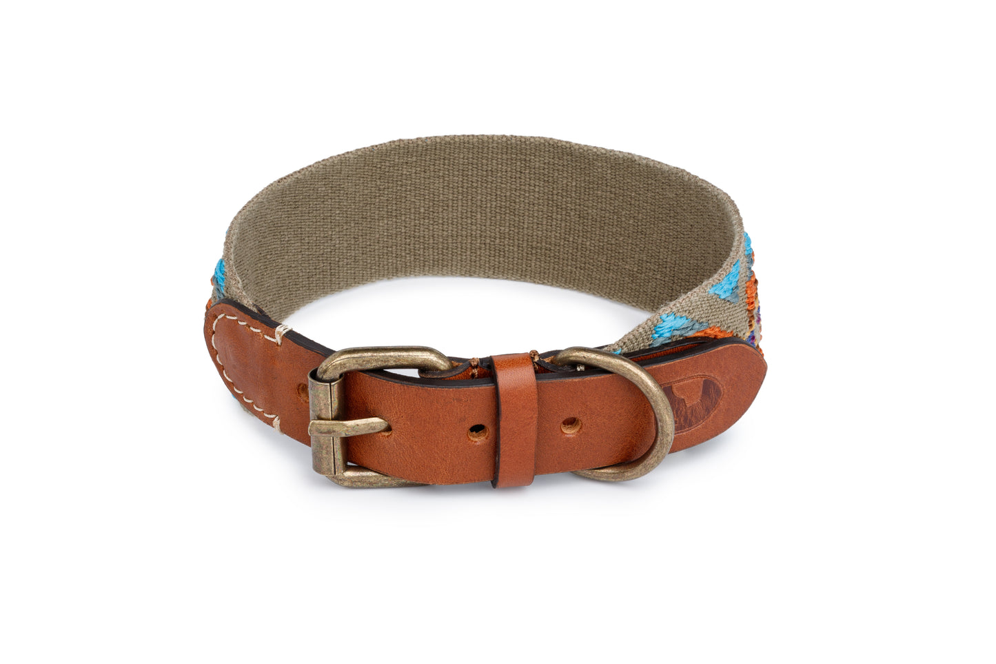 Etna Cotton Dog Collar Green