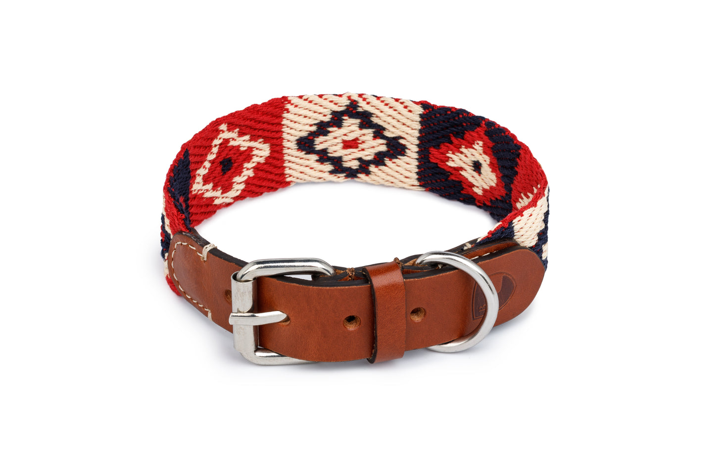 Peruvian Indian Cotton Dog Collar Red