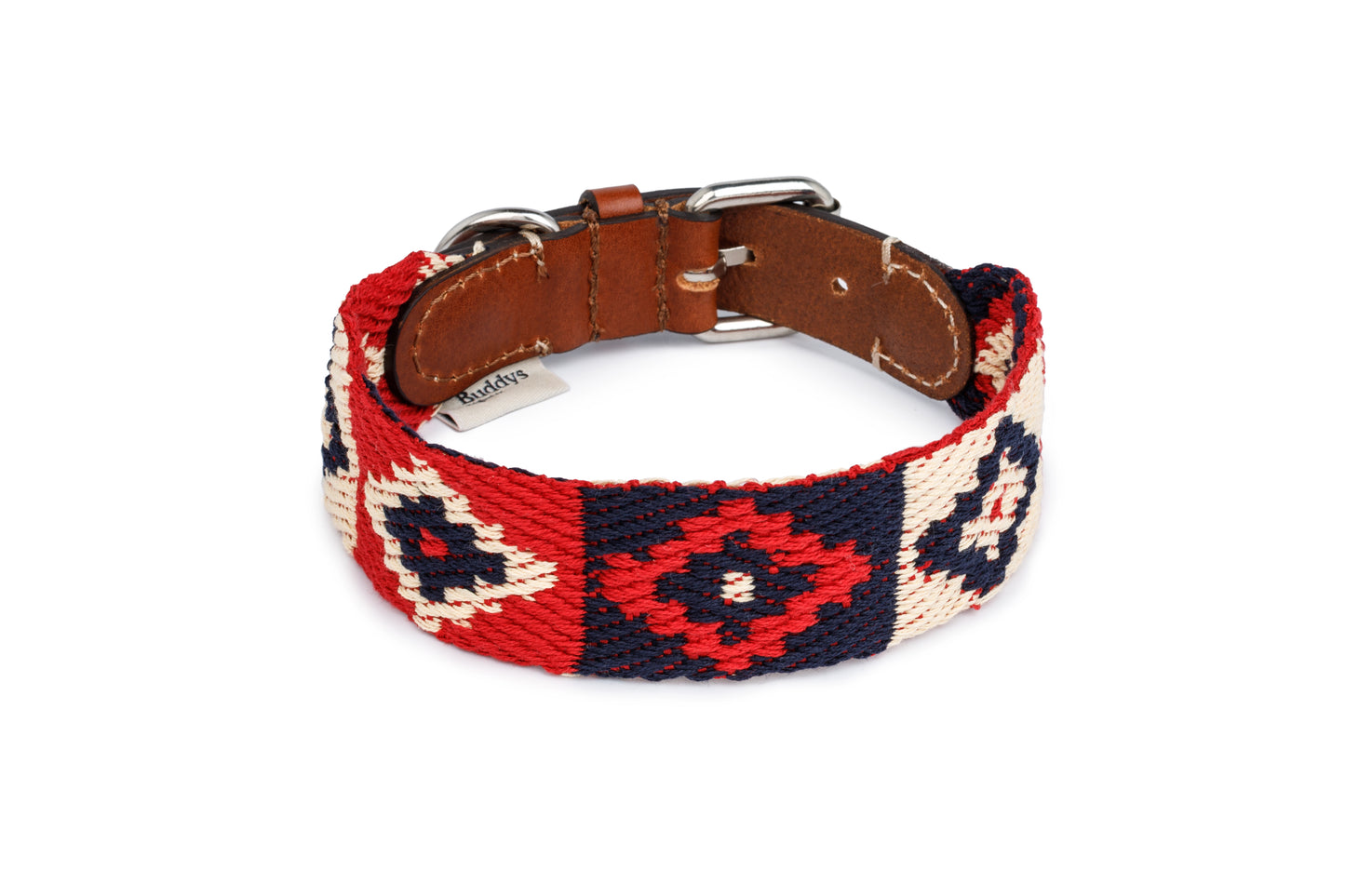 Peruvian Indian Cotton Dog Collar Red