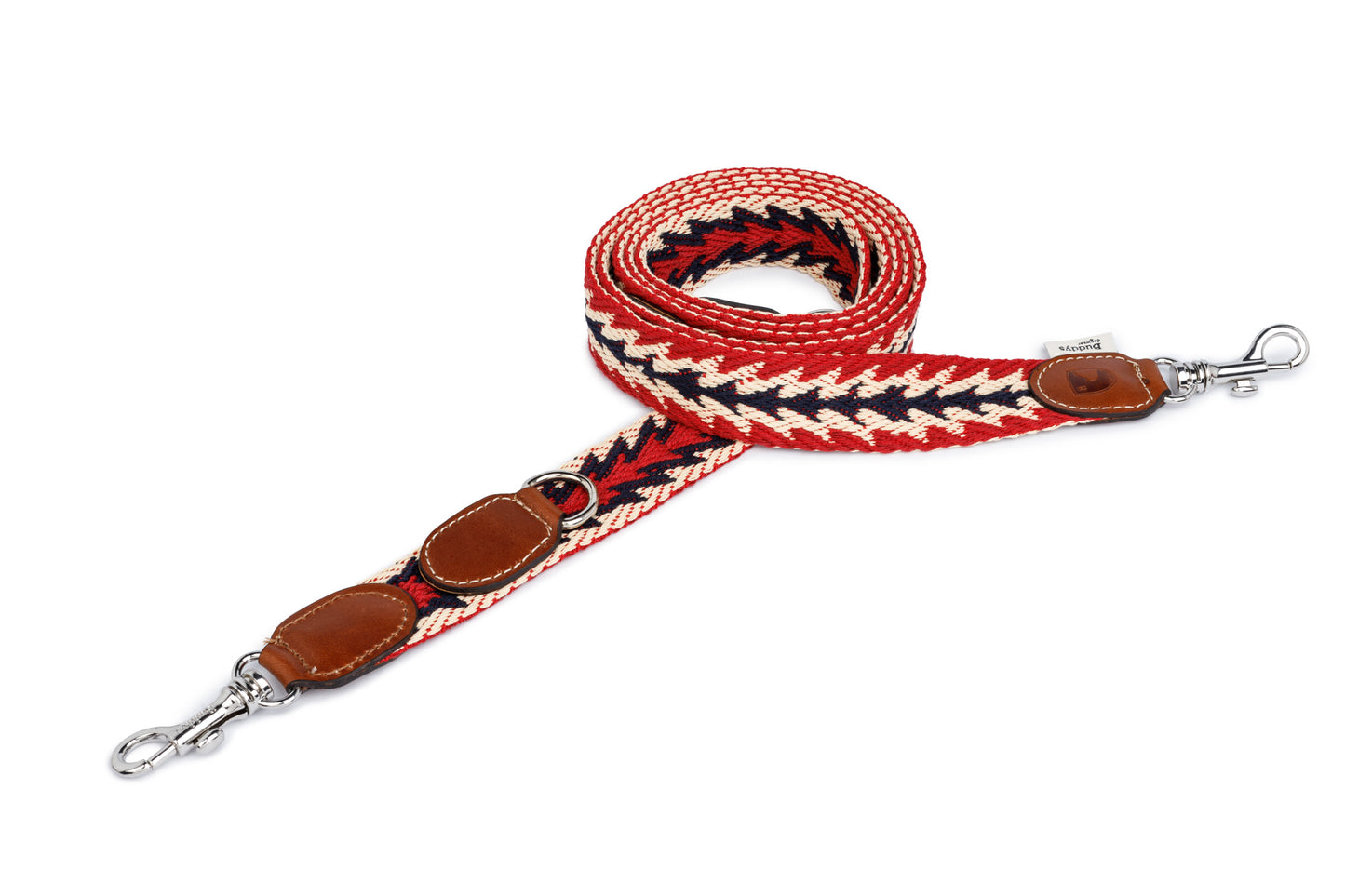 Peruvian Adjustable Arrow Cotton Dog Lead Red