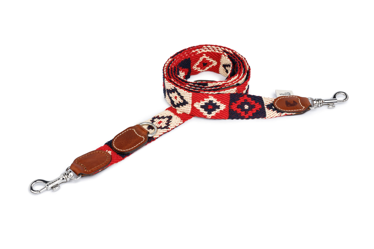 Peruvian Adjustable Indian Cotton Dog Lead Red