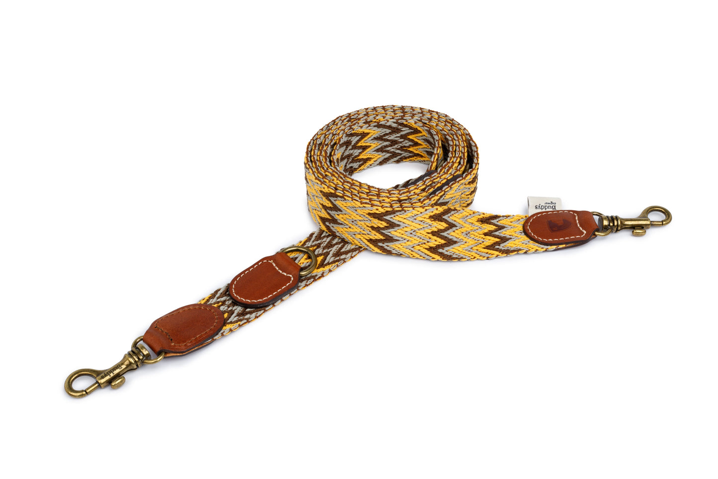 Peruvian Adjustable Cotton Dog Lead Gold