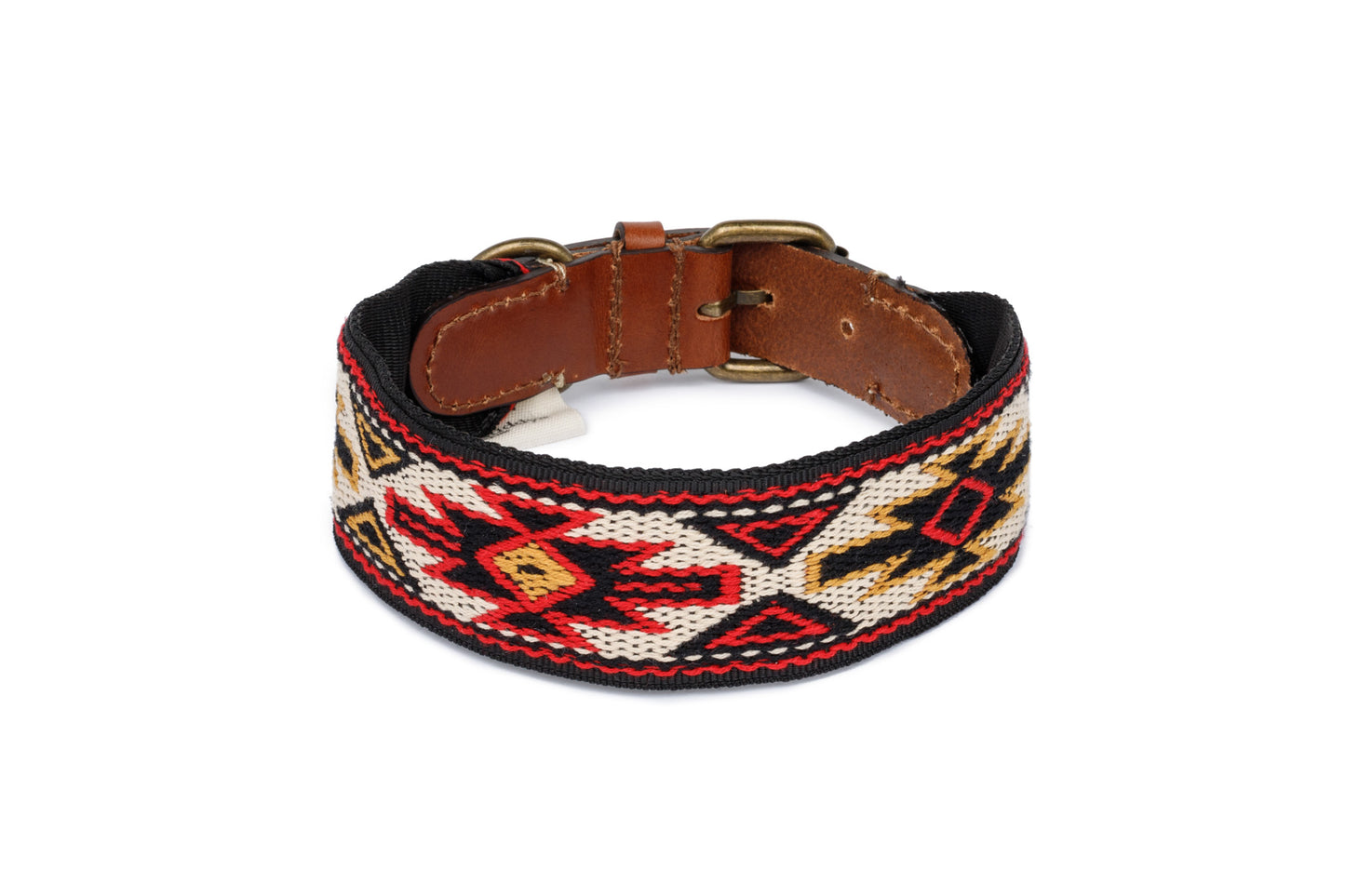 Peyote Canvas Dog Collar Red