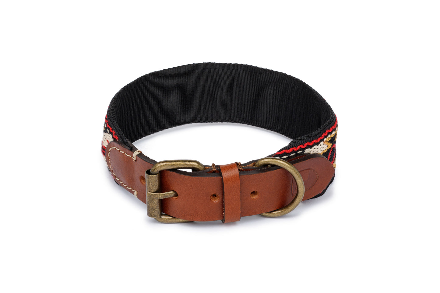 Peyote Canvas Dog Collar Red