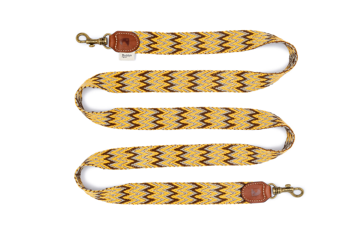 Peruvian Adjustable Cotton Dog Lead Gold