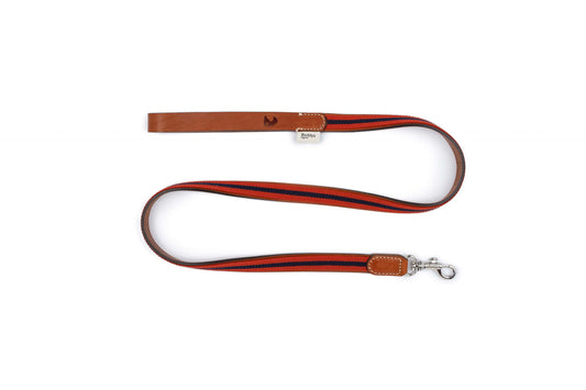 Baseball Leather Dog Lead Red