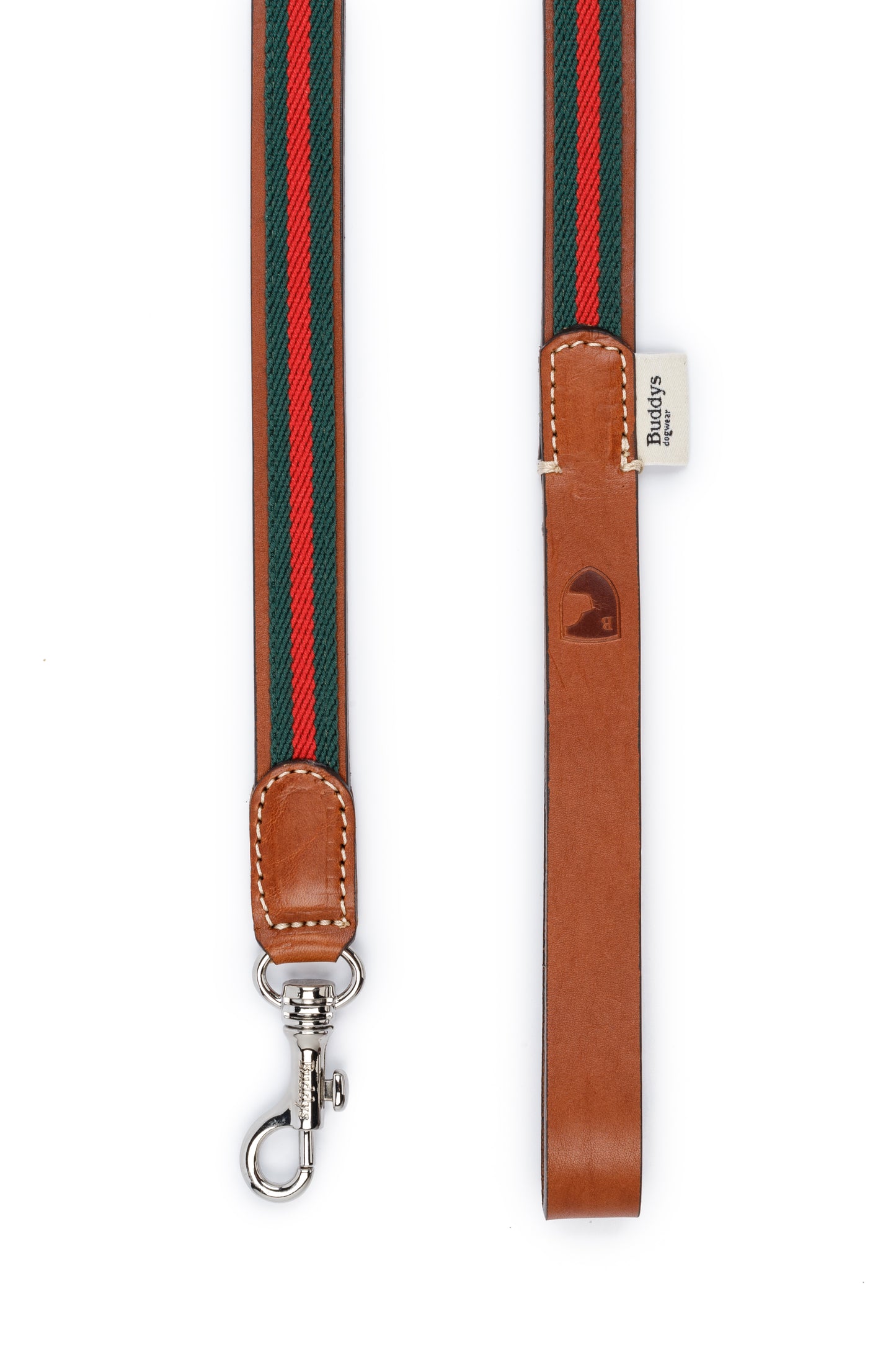 Baseball Leather Dog Lead Green