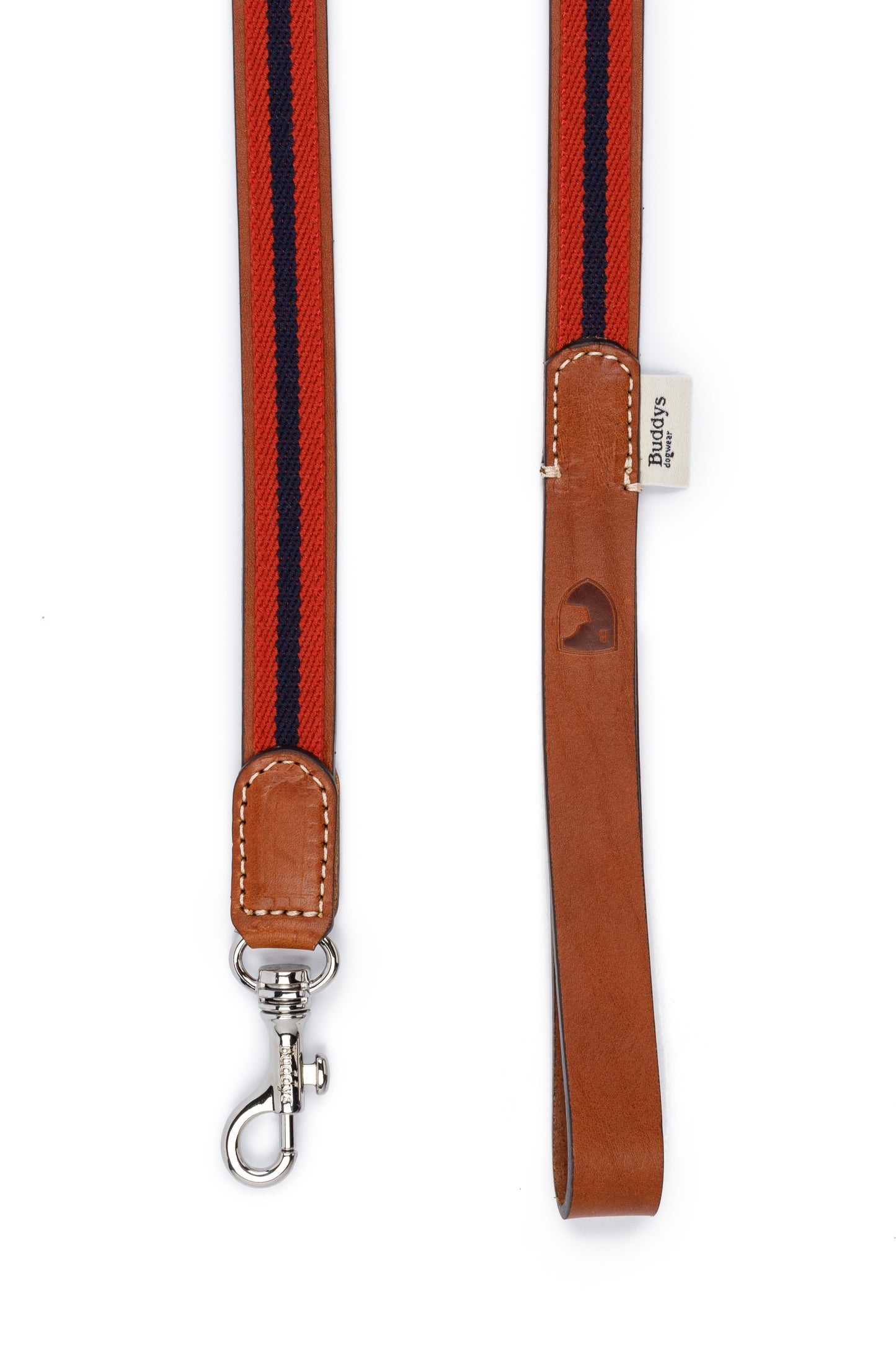 Baseball Leather Dog Lead Red