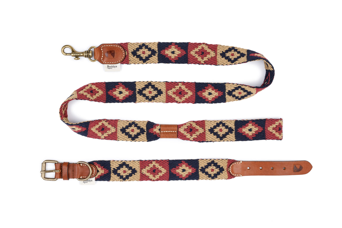 Peruvian Indian Cotton Dog Lead Blue