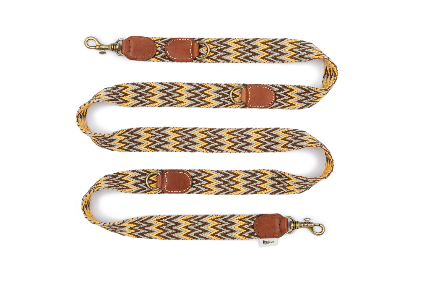 Peruvian Adjustable Cotton Dog Lead Gold