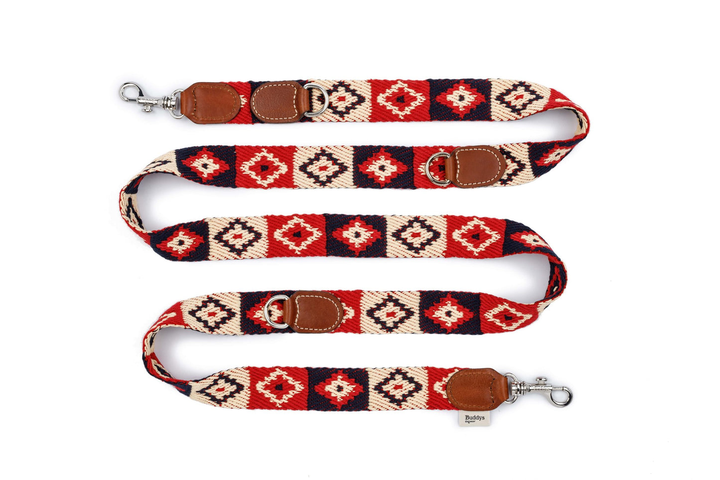 Peruvian Adjustable Indian Cotton Dog Lead Red