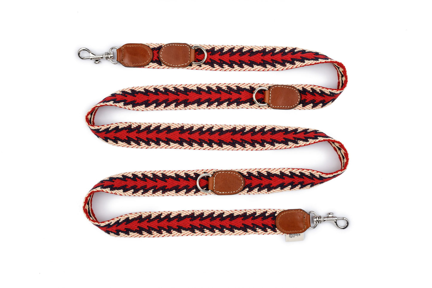 Peruvian Adjustable Arrow Cotton Dog Lead Red