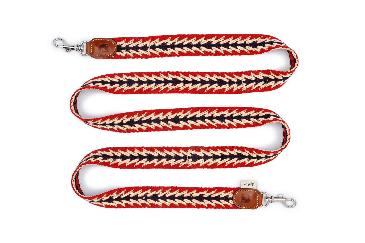 Peruvian Adjustable Arrow Cotton Dog Lead Red