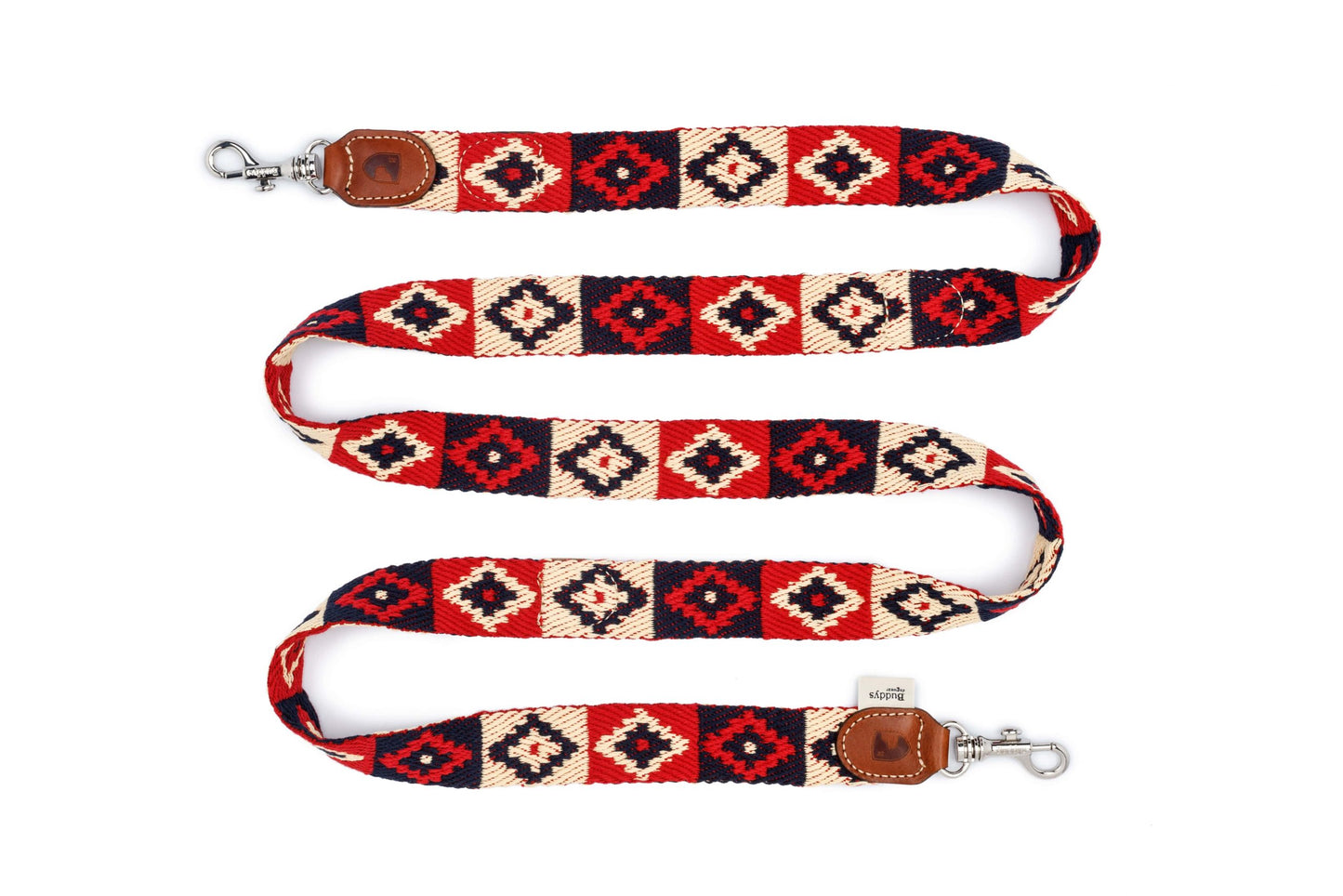 Peruvian Adjustable Indian Cotton Dog Lead Red