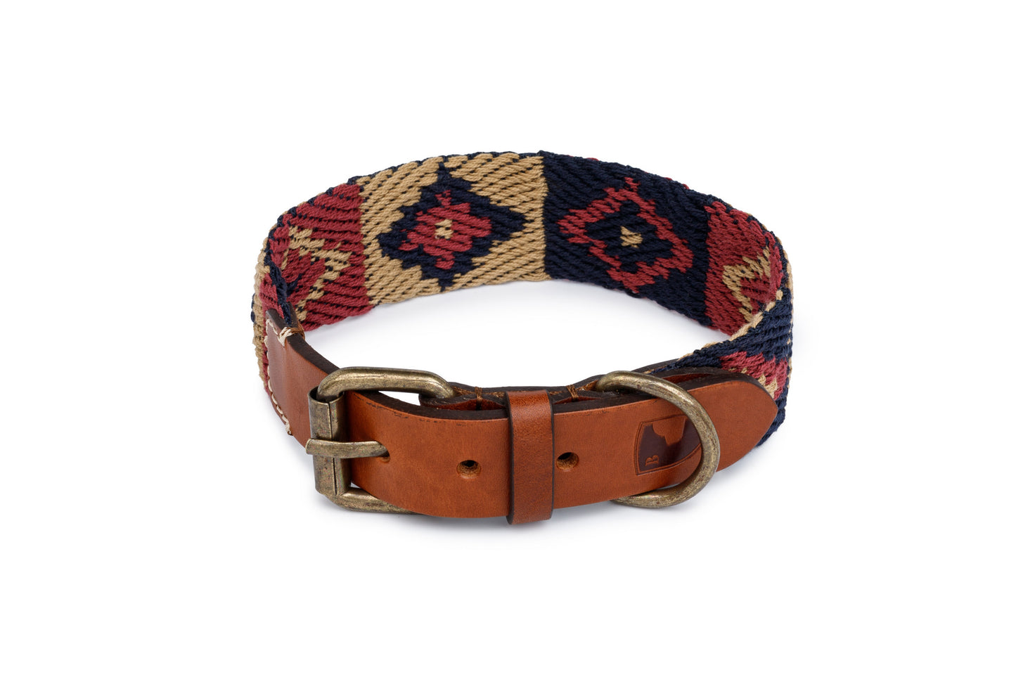 Peruvian Indian Cotton Dog Collar Blue