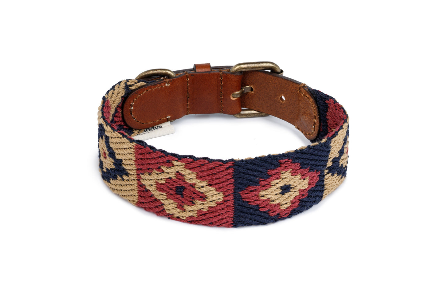 Peruvian Indian Cotton Dog Collar Blue